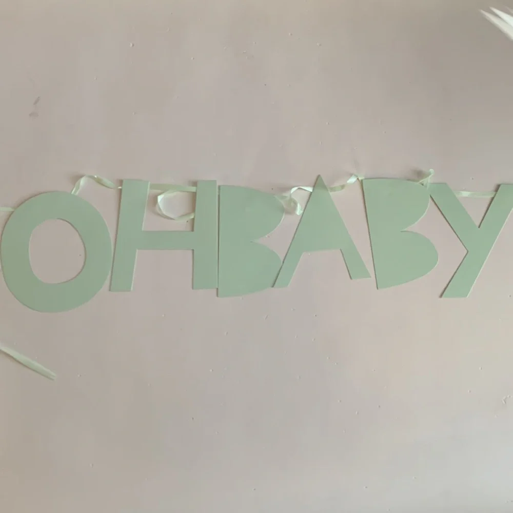 Blue Baby Shower Back Drop Bear in a Hot Air Balloon, Oh Baby Sign, & Games